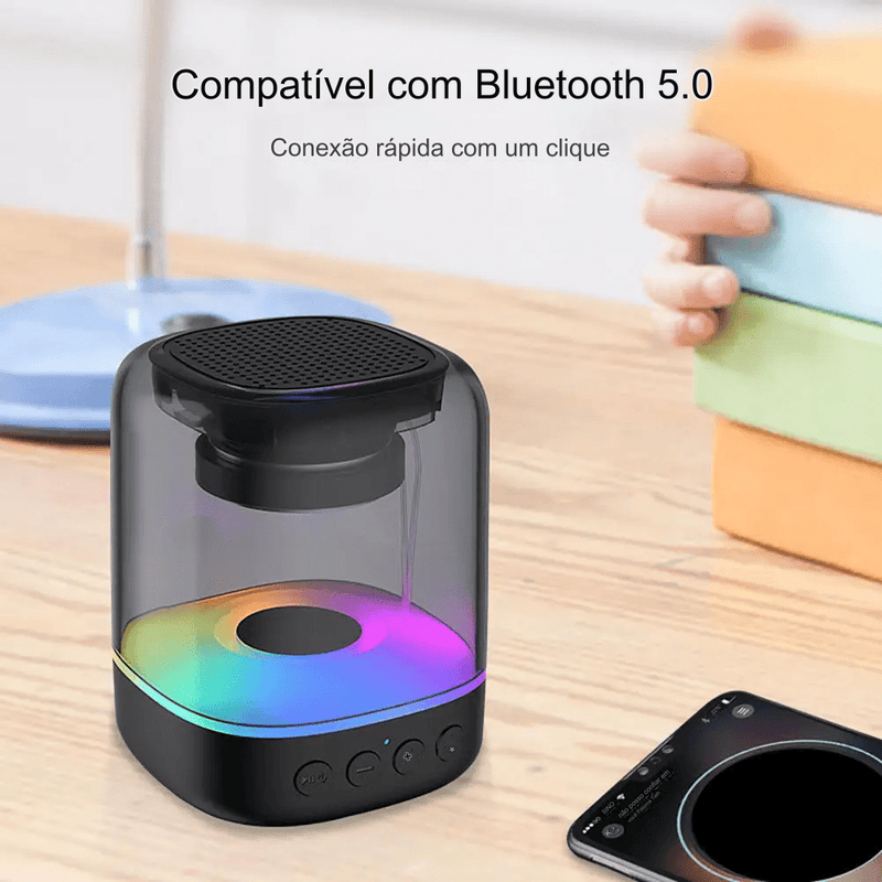 Caixa De Som Bluetooth 5.0 Cristal RGB CS-Q25BT